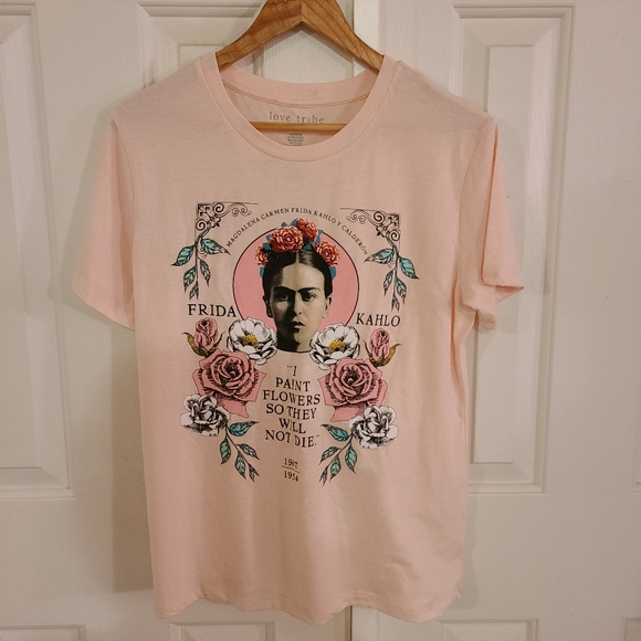 Love tribe Magdalena Carmen Frida Kahlo T-shirt Sz juniors M - Picture 2 of 5